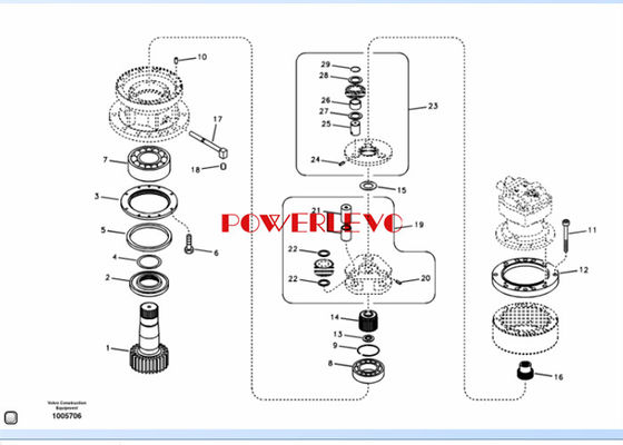 เครื่องขุดเครื่องยนต์ Swing Gearbox สําหรับ ec210 ec210b EC210