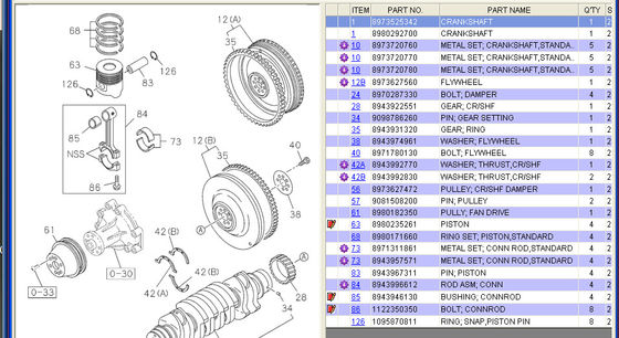 8973627560 เครื่องยนต์ชุดเครื่องยนต์ Flywheel สําหรับ ISUAU 4HK1