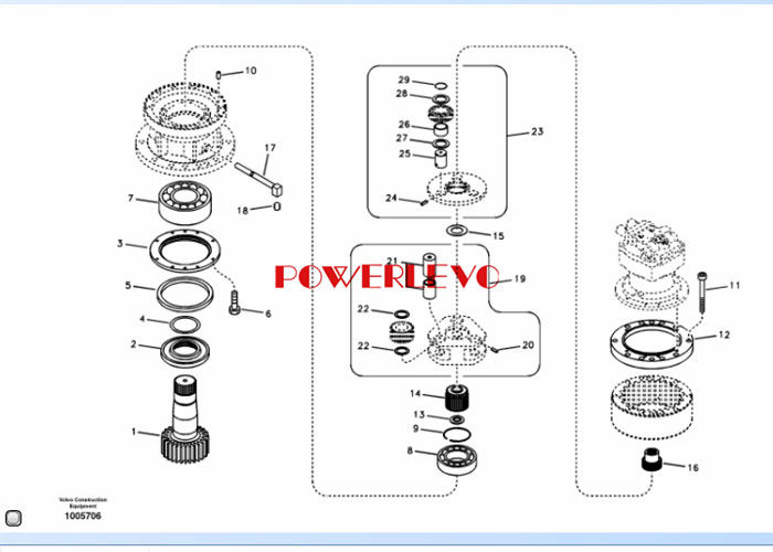 Oem กล่องเกียร์การขับเคลื่อนสุดท้ายด้วยเกียร์แสงอาทิตย์แรกสําหรับ Ec210 Ec210b EC210 EC210B